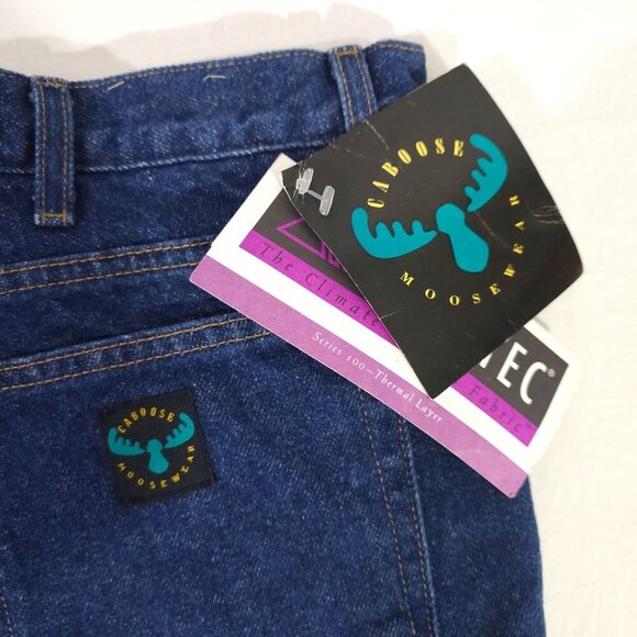 Caboose Moosewear 90s Polartec Flannel Lined Jeans 38 Made In USA 100% Cotton - Picture 2 of 7